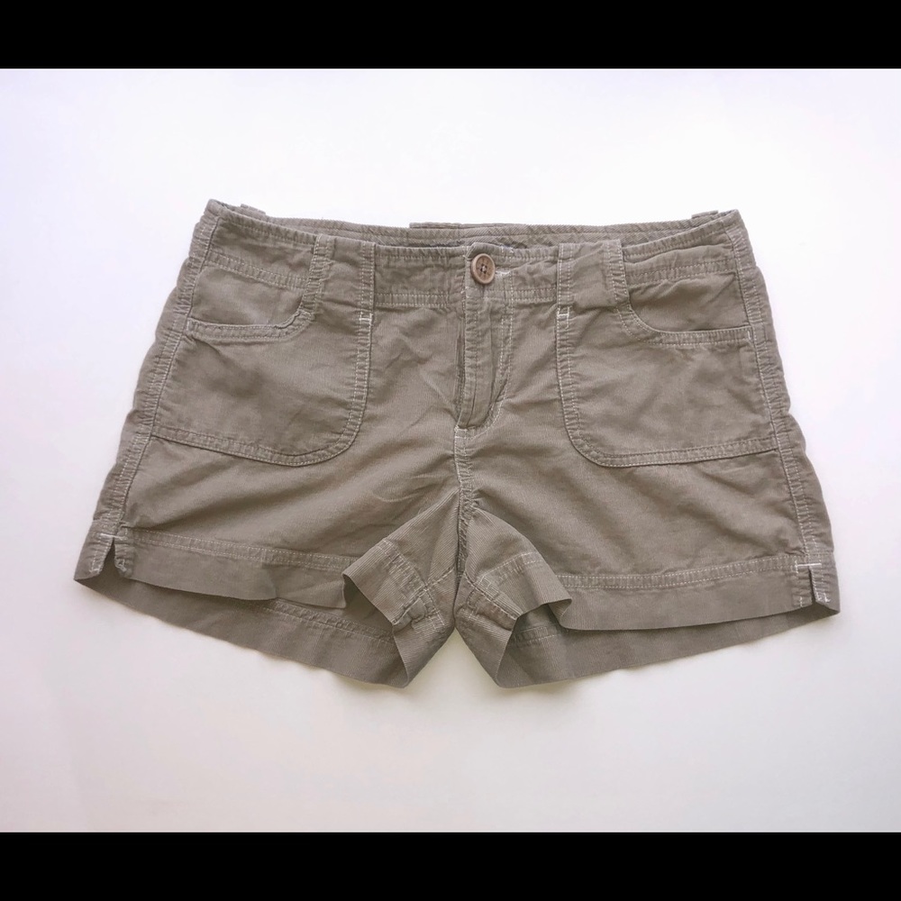 Y2K Micro Corduroy Shorts Khaki Beige juniors 9